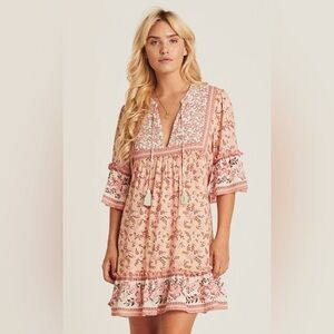 Floral Boho Dress with Tassels